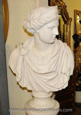 Marble Resin Bust Athena Greek Goddess Statue 